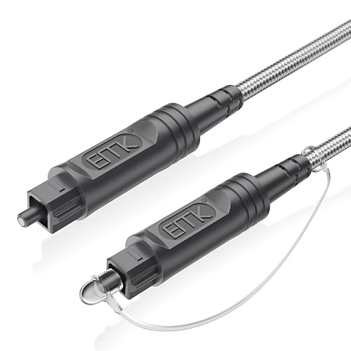 EMK 3Ft Digital Optical Audio Cable Toslink Cable - Fiber Optic Cord for Home Theater,Sound bar,TV,Gaming Console,Musical Instrument,Projector,Speaker