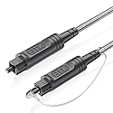 EMK 6.6Ft Digital Optical Audio Cable Toslink Cable - Fiber Optic Cord for Home Theater,Sound bar,TV,Gaming Console,Musical