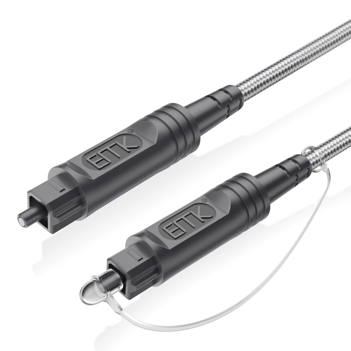 EMK 6.6Ft Digital Optical Audio Cable Toslink Cable - Fiber Optic Cord for Home Theater,Sound bar,TV,Gaming Console,Musical