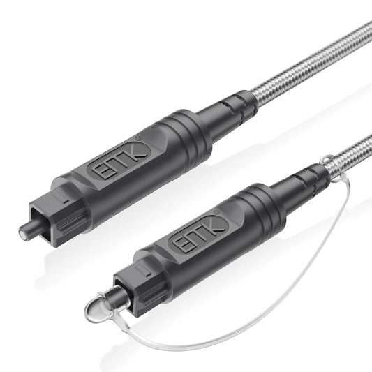 EMK 6.6Ft Digital Optical Audio Cable Toslink Cable - Fiber Optic Cord for Home Theater,Sound bar,TV,Gaming Console,Musical