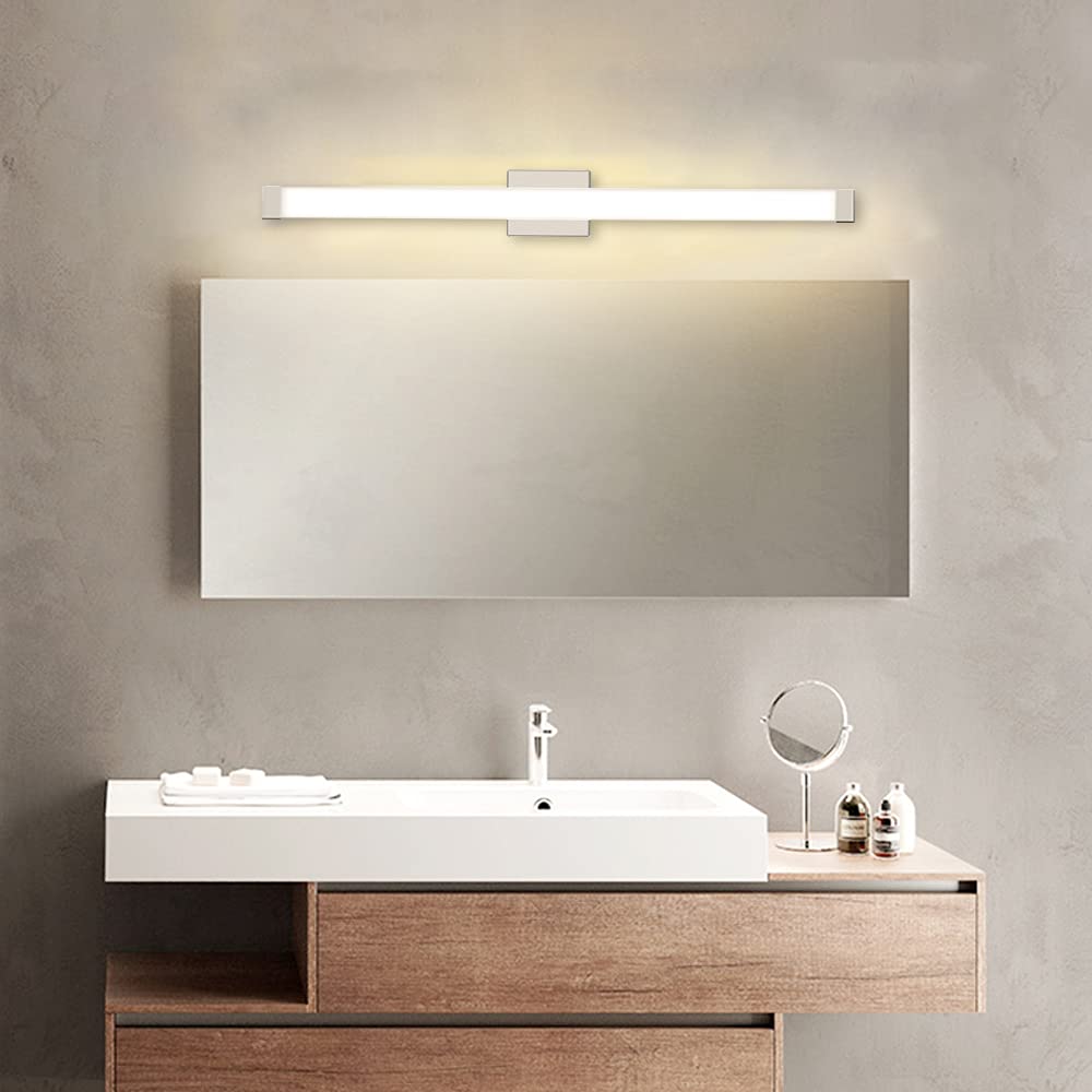 YHTlaeh Bathroom Vanity Light Brushed Nickel Square LED 24 inch 14W 4000K Natural White Light Wall Bar Lighting Fixtures Over Mirror (Brushed Nickel