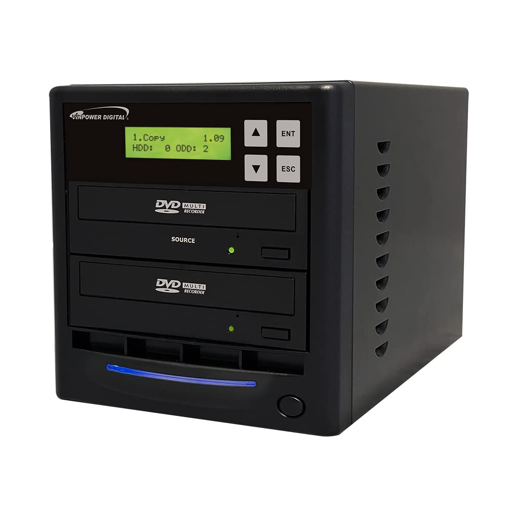 Vinpower Digital Standard 1 to 1 Target 24x DVD CD Disc Duplicator Tower SATA Optical Drives - Black