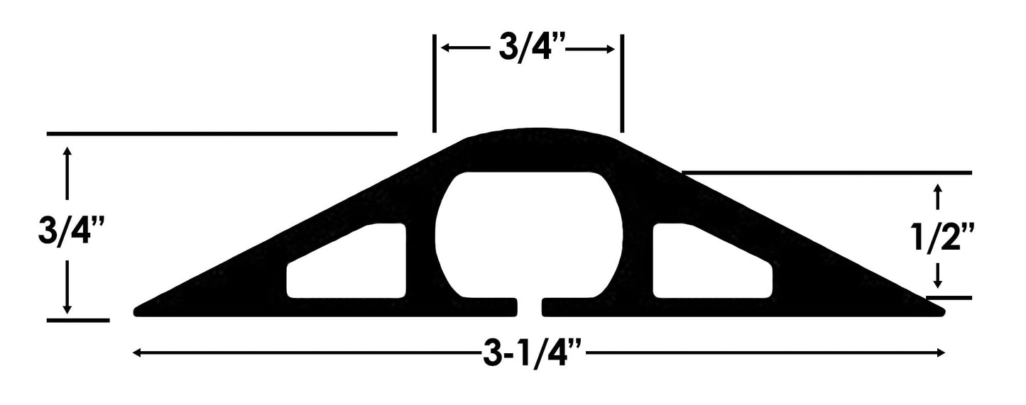 Electriduct D-2 Rubber Duct Cord Cover - 30 Inch (2.5 Feet) Brown Floor Cable Protector