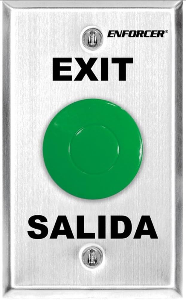 Seco-Larm Enforcer Green Mushroom Button Push-to-Exit Plate with Timer (SD-7201GAPT1Q)