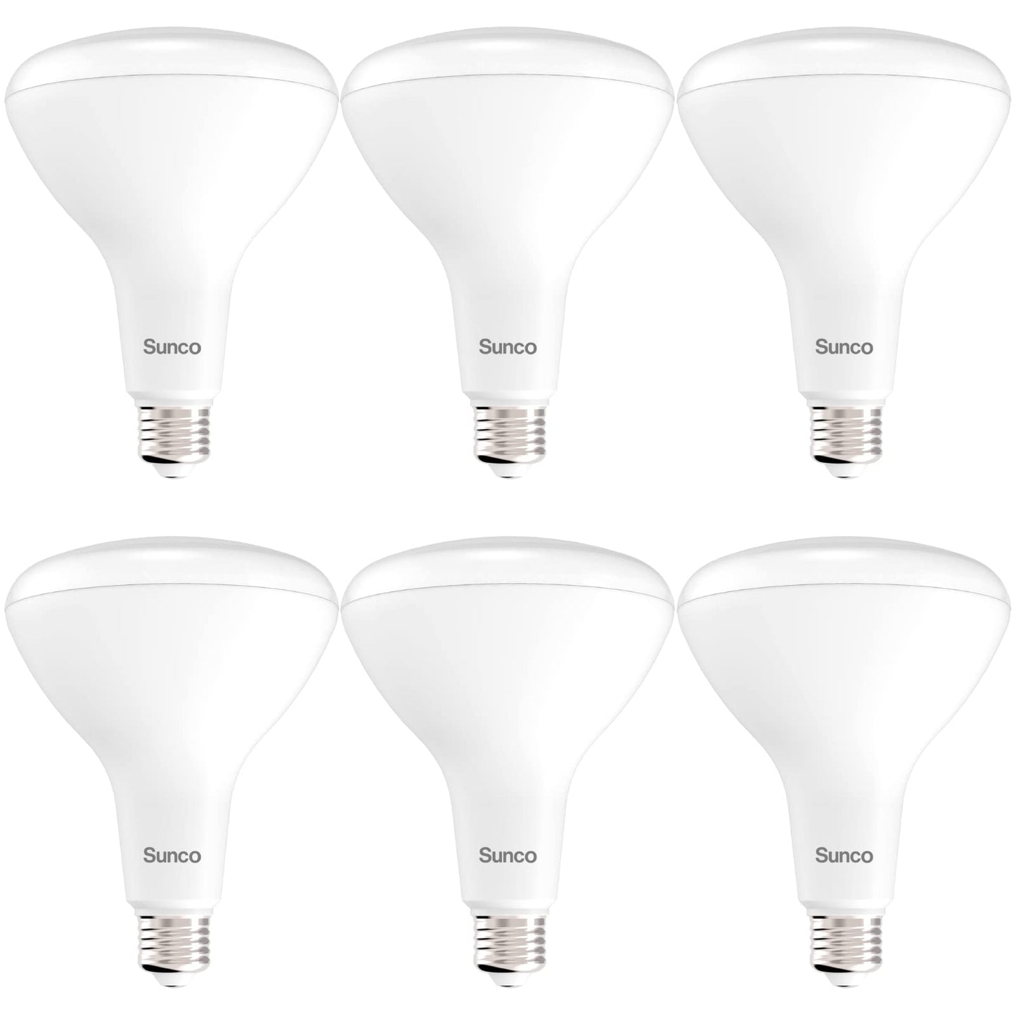 Sunco 6 Pack BR40 LED Flood Light Bulb, E26, 17W=100W, 2700K Soft White