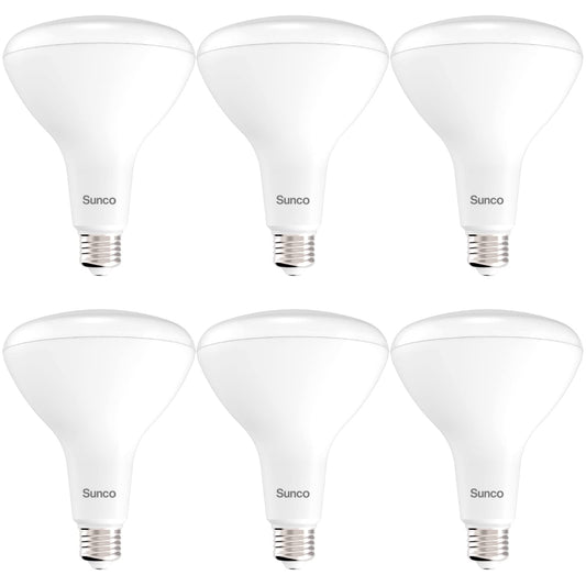 Sunco 6 Pack BR40 LED Flood Light Bulb, E26, 17W=100W, 3000K Warm White