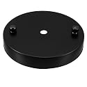 uxcell Retro Ceiling Light Plate Pointed Base Chassis Disc Pendant Accessories 120mmx20mm Black with Screw 37mm Mounting Distance