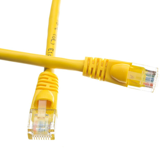 CableWholesale Cat5e UTP Ethernet Cable, Snagless Boot, PoE, 75 ft, Yellow