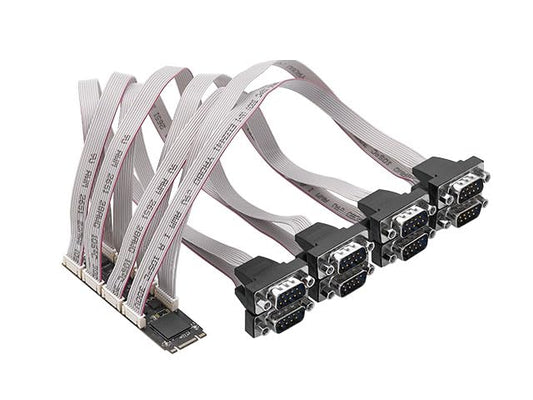 IO CREST 8 Port RS-232 DB9 Serial M.2 B+M Key Controller Card SI-ADA15071