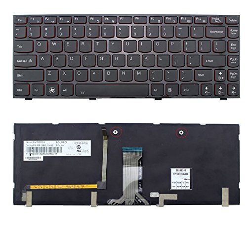 New Laptop Backlit Keyboard (with Frame) Replacement for IBM Lenovo Ideapad Y400 Y400N Y410P Y430P T2B9-US Series, US Layout Black Color