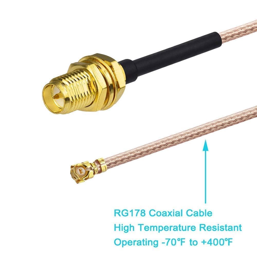 Bingfu Dual Band WiFi 2.4GHz 5GHz 5.8GHz 8dBi RP-SMA Male Antenna 20cm 8 inch RG178 Cable 4-Pack for WiFi Router Wireless Mini PCI Express PCIE