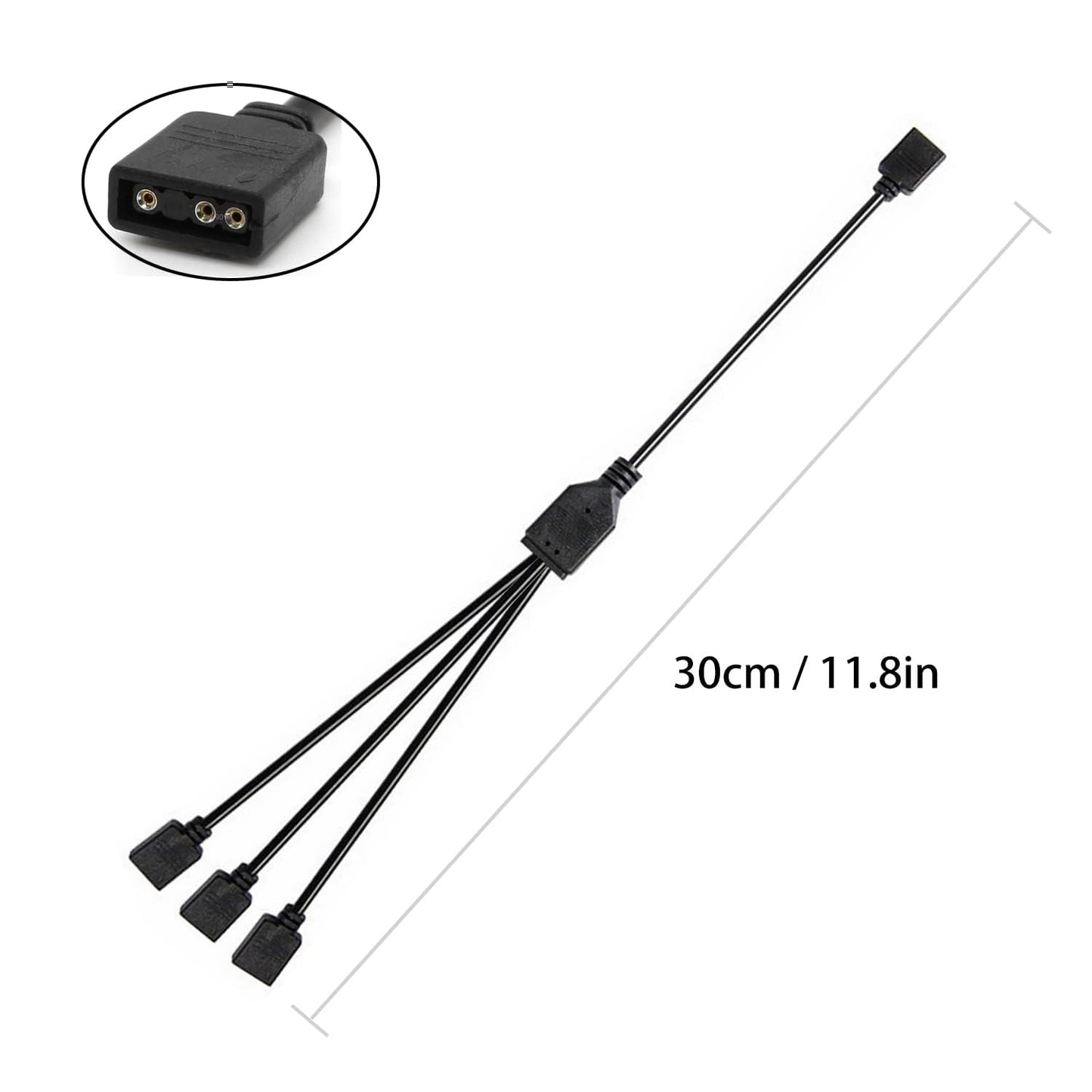 2-Pack ARGB Extension Cable,5V 3 Pin Addressable Female to Female RGB Extension Cable for Computer Chassis Fans/ARGB LED Lights, 11.8 Inches (1-4)