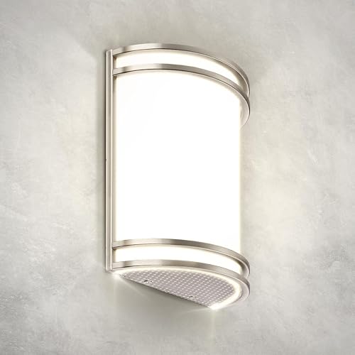 ASD LED Indoor Wall Mount Light Fixture - 10 Inch 15W Modern Interior Brushed Nickel Dimmable Wall Sconce Light - ETL 3000K 4000K 5000K Adjustable