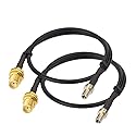Eightwood TS9 Male to SMA Female Bulkhead External Antenna Adapter Cable 12 inch (2-Pack) for 4G LTE AT&T USB Modem MiFi Hotspot Nighthawk MR1100