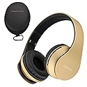 PowerLocus Wireless Bluetooth Over-Ear Stereo Foldable Headphones, Wired Headsets Rechargeable with Built-in Microphone for iPhone, Samsung, LG, iPad…