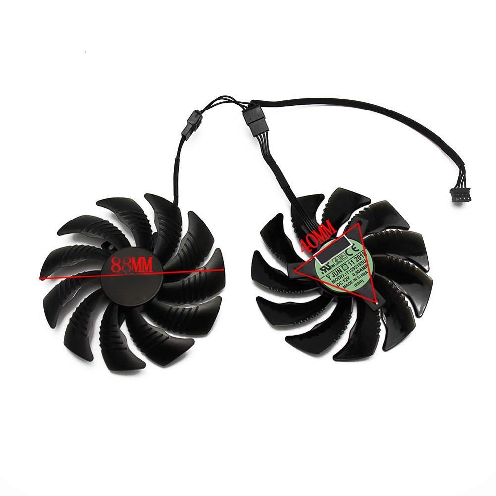 NNL 88MM T129215SU PLD09210S12HH 4Pin Cooling Fan for Gigabyte GTX 1050 1060 1070 960 RX 470 480 570 580 Graphics Card Cooler Fan (2 PCS)