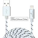 Lightning to USB Cable MFi Certified 3ft /0.9m w/Metal Connector Head and Braided Cable for iPhone X, 8, 7, 6S 6S Plus. 6 6 Plus 5s 5c 5, iPad Air…