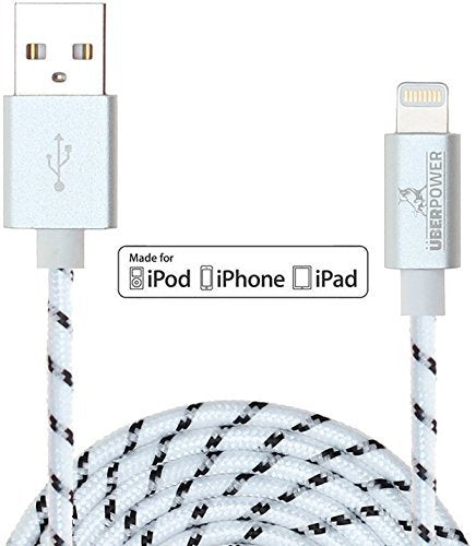 Lightning to USB Cable MFi Certified 3ft /0.9m w/Metal Connector Head and Braided Cable for iPhone X, 8, 7, 6S 6S Plus. 6 6 Plus 5s 5c 5, iPad Air…
