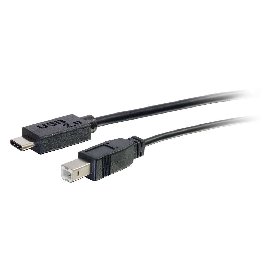 C2G/Cables To Go 28859 USB 2.0 USB-C to USB-B Cable Male/Male (6 Feet) Thunderbolt 3, Tablet, Chromebook Pixel, Samsung Galaxy TabPro S, LG G6