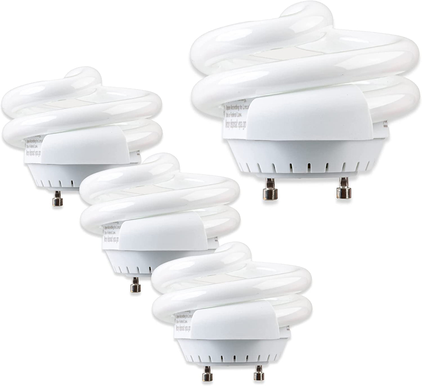 SLEEKLIGHTING GU24 13W T2 Spiral CFL Puck Light Bulb 3500K Neutral White 2-Prong