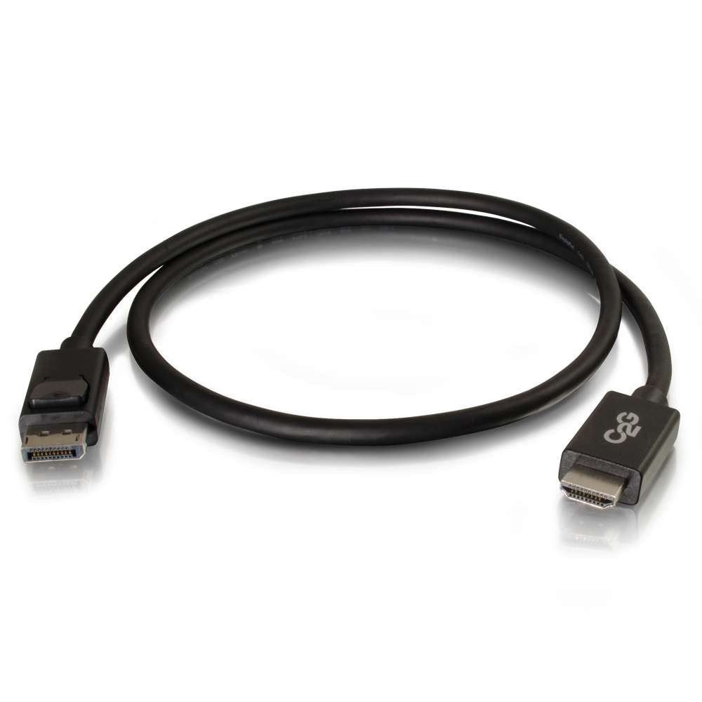 C2G Display Port Cable, Display Port to HDMI, Male to Male, Black, 10 Feet (3.04 Meters), Cables to Go 54327 - TAA Compliant