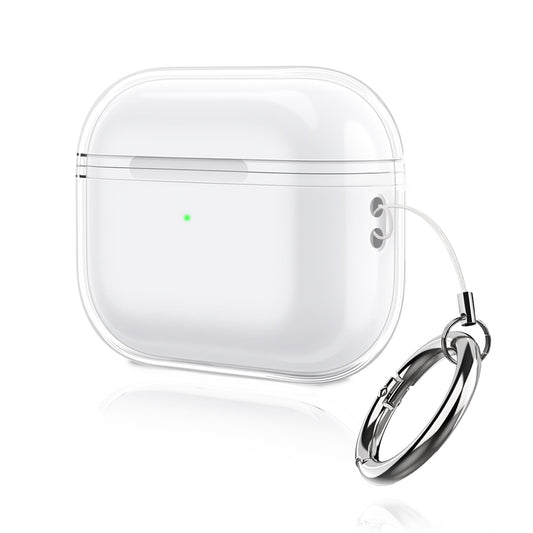 Fintie Clear Case for AirPods Pro 3 (2025), Anti-Lost Shockproof Protective Earbuds Cover with Keychain Carabiner Support Wireless Charging
