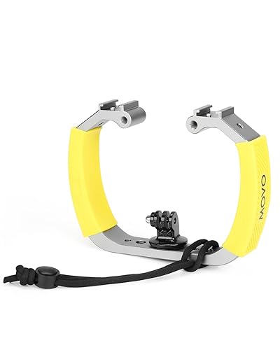 Movo GB-U70Y Underwater Diving Rig for GoPro Hero with Cold Shoe Mounts, Wrist Strap - Works with HERO3, HERO4, HERO5, HERO6, HERO7, HERO8, and Osmo