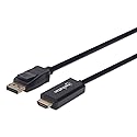 MANHATTAN - 1080p DisplayPort to HDMI Cable 3-ft 1-m Black with Gold Plated Contacts