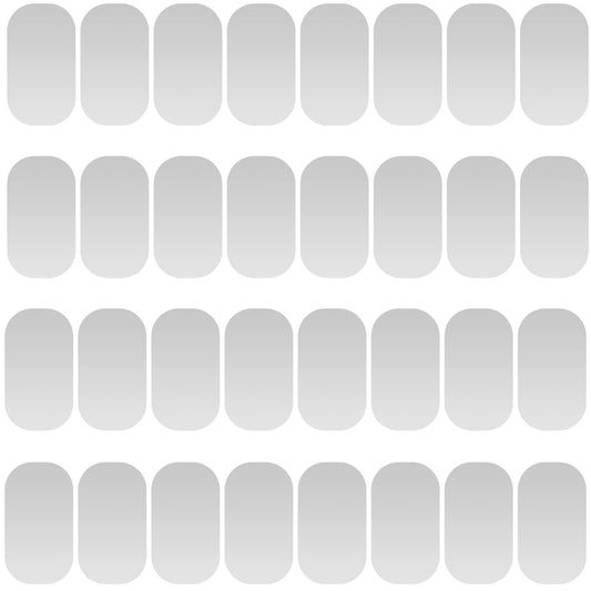 Mini Metal Plates for Magnetic Mount, Wall, Phone Holder, Case, Magnet, Crafts, DIY. Kit of 32 Silver Small 0.4" x 0.8" Iron Discs with 3M Adhesive