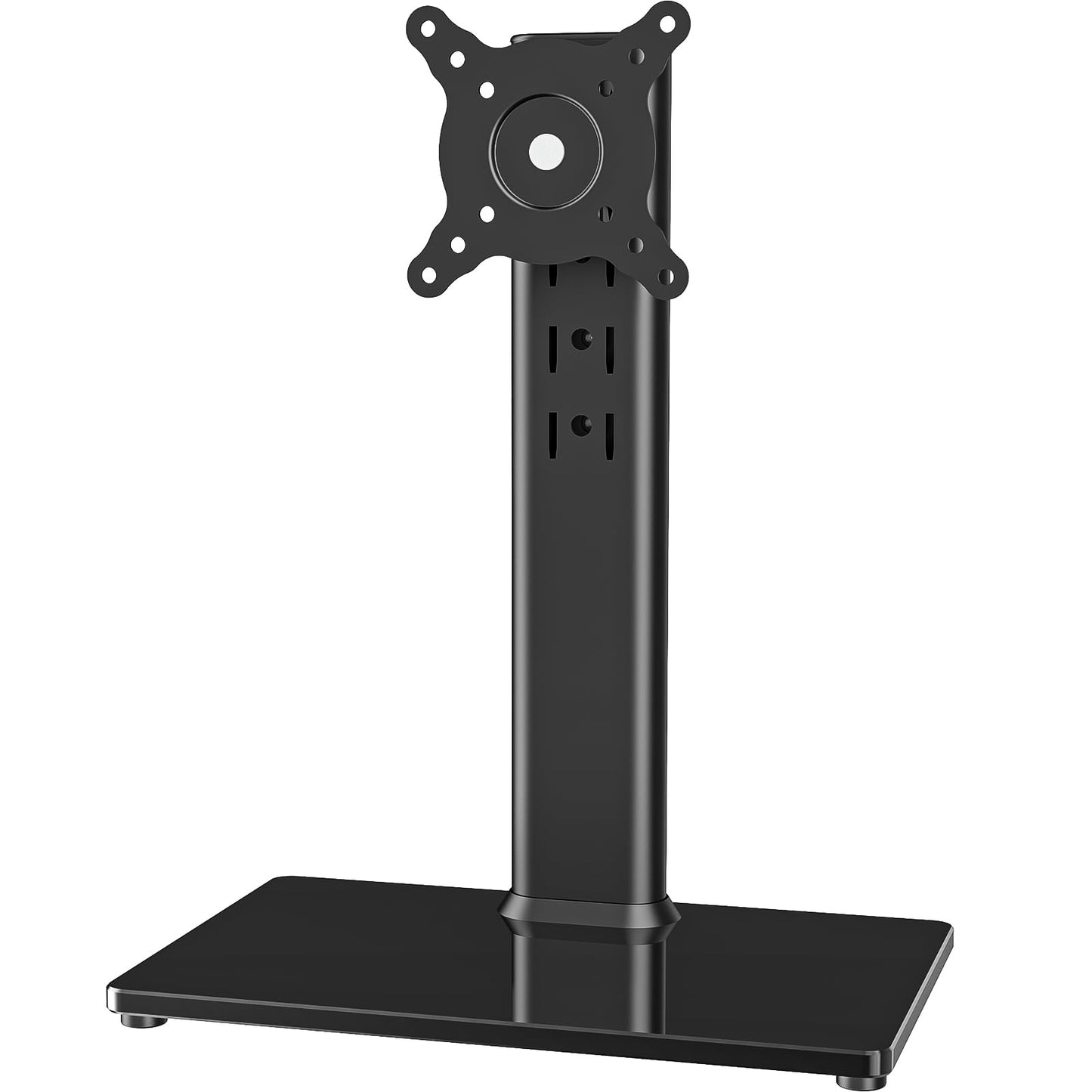 Single LCD Computer Monitor Free-Standing Desk Stand Mount Riser for 13 inch to 32 inch screen with Swivel, Height Adjustable, Rotation, Vesa Base