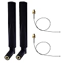 8dBi 2.4G/5G Dual Band 5.8MHz WiFi Router Antenna with RP-SMA Jack Male (Antenna+25CM RP-SMA MHF4/IPX Pigtail)