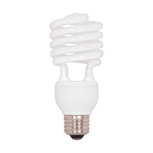 Satco S7227 23-Watt Medium Base T2 Mini Spiral, 2700K, 120V, Equivalent to 100-Watt Incandescent Lamp for Enclosed Fixtures, 2700 Soft White