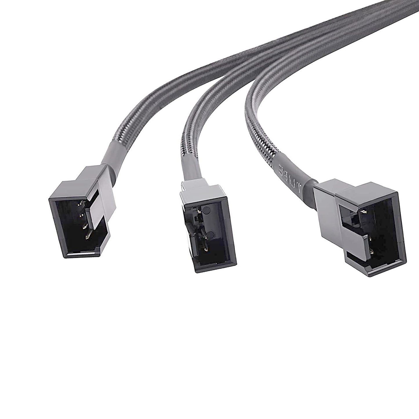 ThreeBulls 2 Pack 3 Way 4 Pin PWM Fan Splitter Cable, PC Extension Cable Converter for Computer ATX Case 4-Pin/3-Pin Cooling, 10.6" 1 to 3