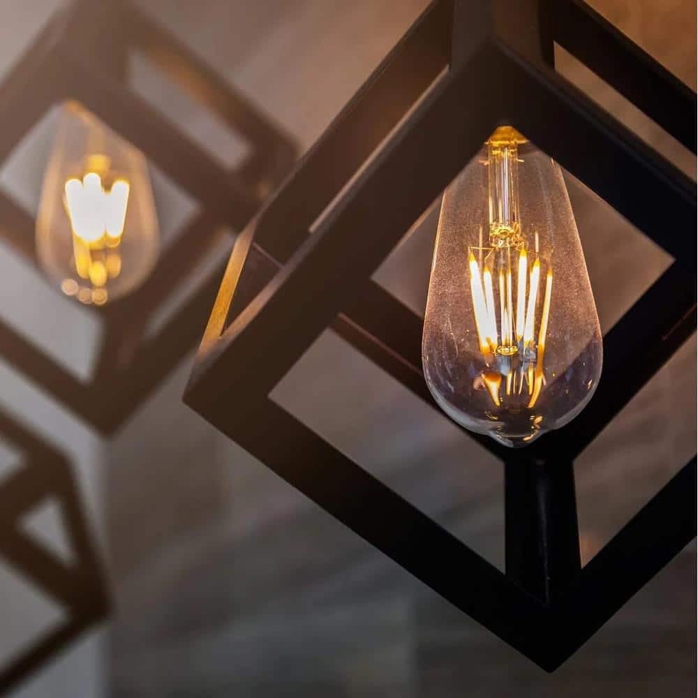 Feit Electric 60-Watt Equivalent ST19 Dimmable Straight Filament Clear Glass E26 Vintage Edison LED Light Bulb, Warm White - 4 Pack
