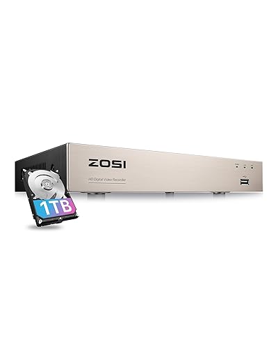 ZOSI 3K Lite 8 Channel Hybrid 4 in 1 HD TVI CCTV DVR, AI Human/Vehicle Detection, Remote Access, 8CH 1080P H.265+ Surveillance Video Recorder with 1TB