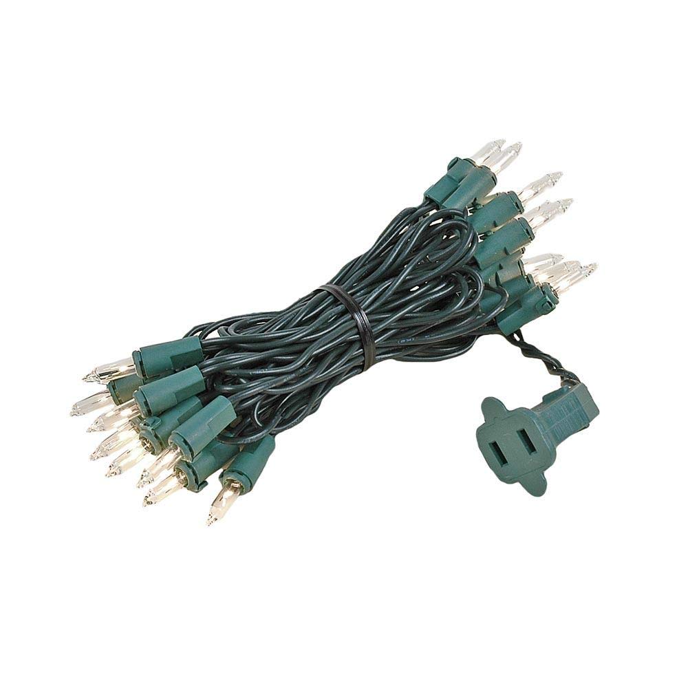 Novelty Lights 6.5 Feet 20 Bulbs Vintage Short Mini Light String, Clear Bulbs on Green Wire, 4-Inch Spacing Fairy Lights, Connectable End-to-End, UL