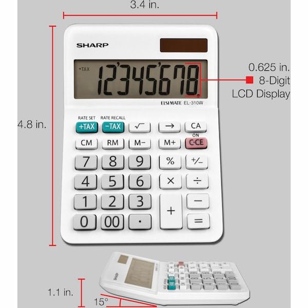 Sharp Calculators Sharp EL-310WB 8 Digit Professional Mini-Desktop Calculator
