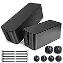 Cable Management Box, 2 Pack Large & Medium Cable Organizer Box with 17 PCS Cable Management Set, Cord Organizer Box to Hide Surge Protector on Desk
