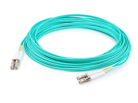 Add On 1m HP QK732A Compatible LC (Male) to LC (Male) Aqua OM4 Duplex Fiber OFNR (Riser-Rated) Patch Cable - 100% Compatible and Guaranteed to Work