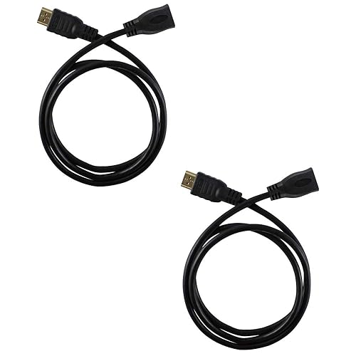Harper Grove HDMI V 1.4 Extension Cable, 3FT HDMI Male to HDMI Female Gold Plated Extender Cable, Black, 2 Pack, for 1080P 3D 4K DVD HDTV LCD LED