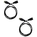 Harper Grove HDMI V 1.4 Extension Cable, 3FT HDMI Male to HDMI Female Gold Plated Extender Cable, Black, 2 Pack, for 1080P 3D 4K DVD HDTV LCD LED