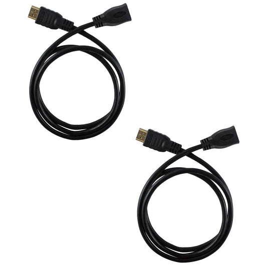 Harper Grove HDMI V 1.4 Extension Cable, 3FT HDMI Male to HDMI Female Gold Plated Extender Cable, Black, 2 Pack, for 1080P 3D 4K DVD HDTV LCD LED