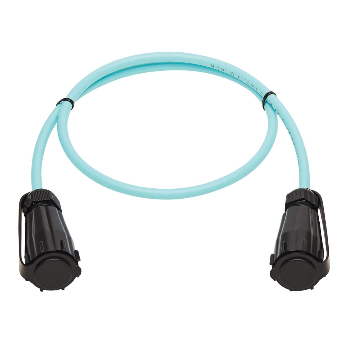 TRIPP LITE 10Gb Fiber Patch Cable, Industrial Duplex Multimode 50/125 OM3 Fiber Optic, LC to LC Fiber Cable, IP68, Aqua, 2 m (6.6 ft) (N820-02M-IND)