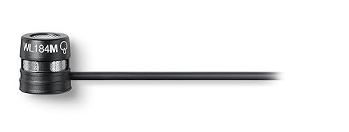 Shure WL184M Professional Low-Profile Lavalier Microphone - Supercardioid Condenser Lav Mic with TA4F Termination, includes Pouch, Tie Clip & Snap-Fit