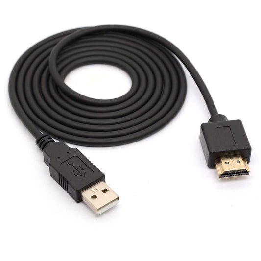 HTGuoji USB to HDMI Adapter Cable Cord - USB 2.0 Type A Male to HDMI Male Charging Converter (Only for Charging) (1.5 Meter)