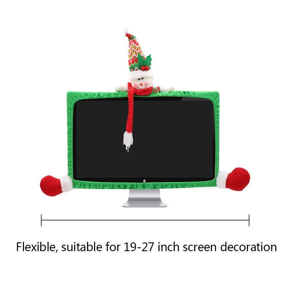 SUSHAFEN Monitor Border Cover for Home Office TV & Laptop Decoration-Snow Man