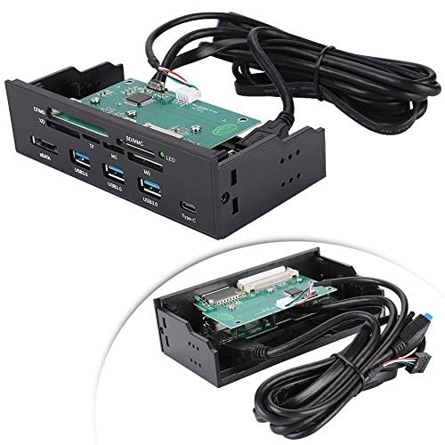 ASHATA Front Panel Hub 11 Port PC Front Panel with USB 3.0 Ports USB 3.1 eSATA Port and 6 Card Slots Card Reader Support M2 MSO Memory MS XD 64G CF