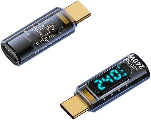Transparent LED Display PD 240W USB4.0 40Gbps Type C to C OTG Adapter 8K@60Hz 5A Fast Charging Cable for Mobile Phone, Laptop and More