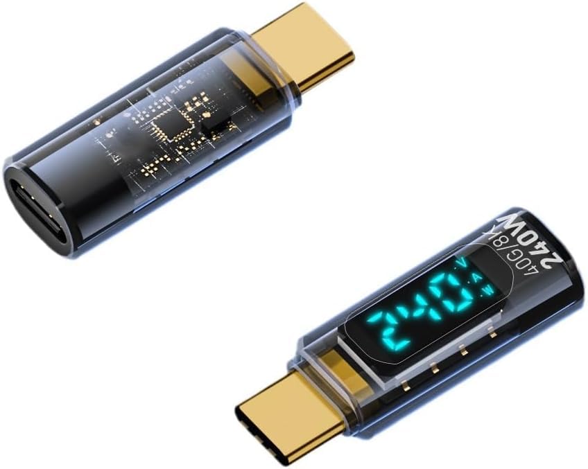 Transparent LED Display PD 240W USB4.0 40Gbps Type C to C OTG Adapter 8K@60Hz 5A Fast Charging Cable for Mobile Phone, Laptop and More