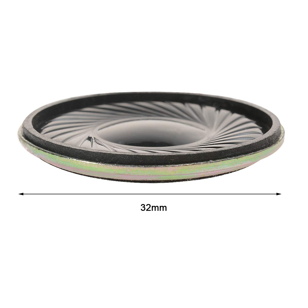 YXQ 1W 8 Ohm Micro Internal Speaker Loudspeaker 32mm Dia Round Metal Shell with Wire (4Pcs)